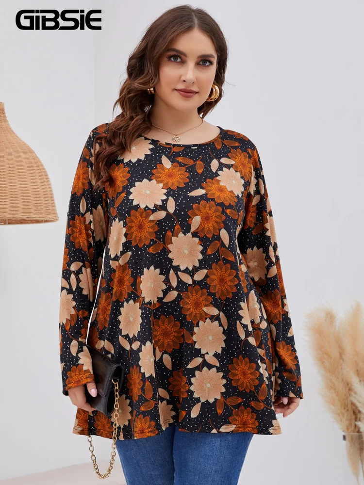 GIBSIE Plus Size Loose Print Women T-shirt Retro Casual O-Neck Long Sleeve Tees Tops Female Autumn 3XL 4XL 5XL Women Clothing
GIBSIE Plus Size Loose Print Women T-shirt Retro Casual O-Neck Long Sleeve Tees Tops Female Autumn 3XL 4XL 5XL Women Clothing