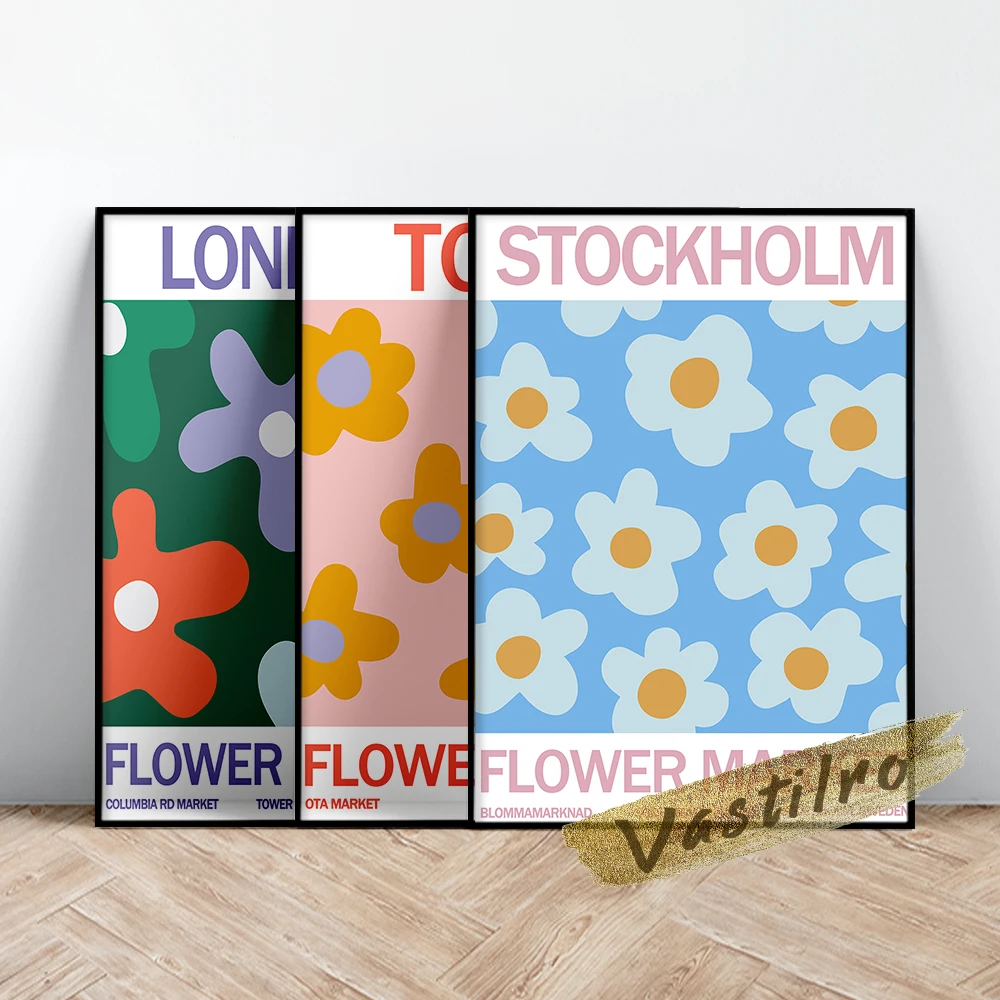 Flower Market Prints Poster Tokyo London Stockton Illustration Vintage Art Canvas Painting Modern Living Room Decor Wall Picture
Flower Market Prints Poster Tokyo London Stockton Illustration Vintage Art Canvas Painting Modern Living Room Decor Wall Picture