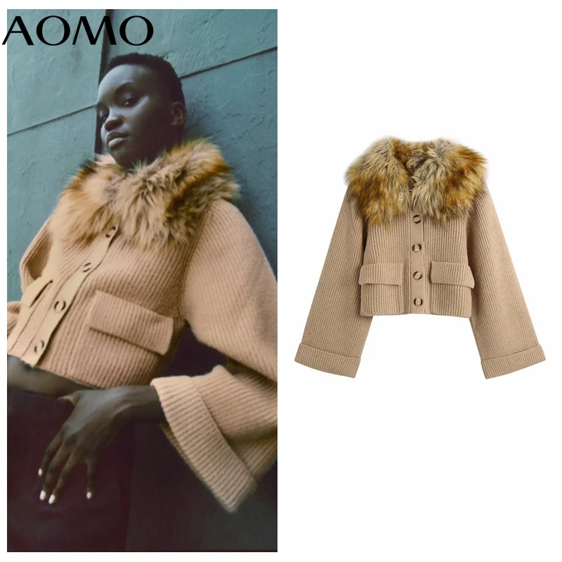Женский винтажный кардиган AOMO, элегантный укороченный вязаный кардиган с воротником из искусственного меха, BE592A, 2021
Женский винтажный кардиган AOMO, элегантный укороченный вязаный кардиган с воротником из искусственного меха, BE592A, 2021
