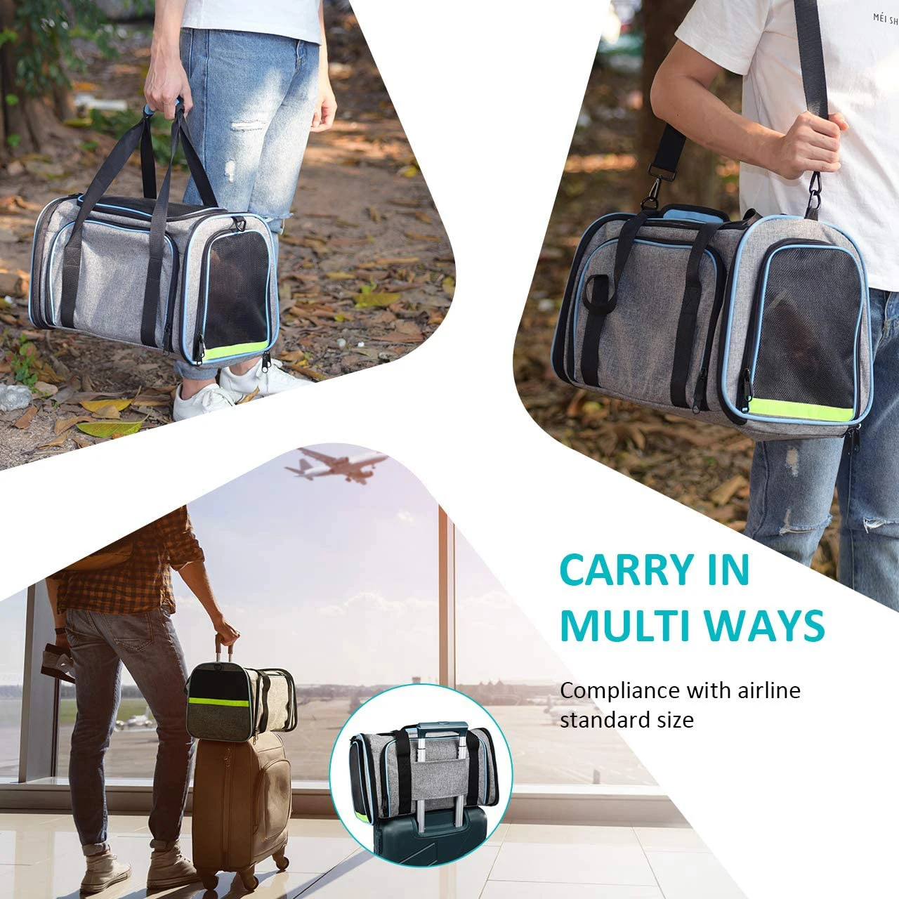 Carrier For Cat Pet Carrier Airline Approved Expandable Foldable Soft Dog Carrier 5 Open Doors Reflective Tapes Cat Travel Bag 
Carrier For Cat Pet Carrier Airline Approved Expandable Foldable Soft Dog Carrier 5 Open Doors Reflective Tapes Cat Travel Bag