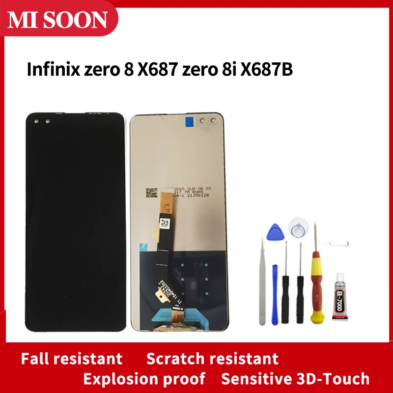 ЖК-дисплей для Infinix zero 8 X687 zero 8i X687B, сенсорный дигитайзер, подходит для zero 8 8i, ЖК-экран с инструментами для разборки
ЖК-дисплей для Infinix zero 8 X687 zero 8i X687B, сенсорный дигитайзер, подходит для zero 8 8i, ЖК-экран с инструментами для разборки