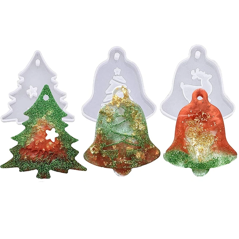 Christmas Resin Molds - 5 Silicone Molds for Making Christmas Ornaments - Including Tree/Bells/Snowflake/Love Tags
Christmas Resin Molds - 5 Silicone Molds for Making Christmas Ornaments - Including Tree/Bells/Snowflake/Love Tags