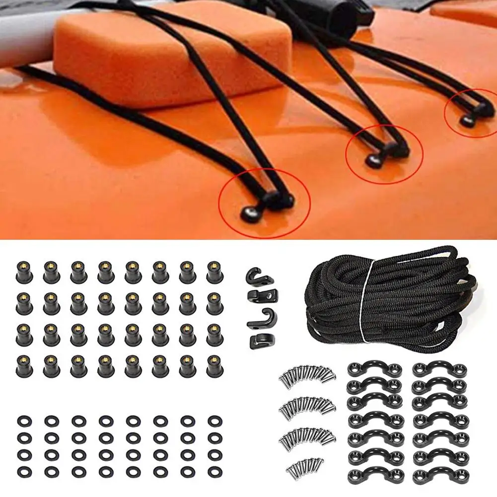 

Kayak Deck Bungee Rigging Kit With Rubber Band Elastic Rope Screw Nut For Kayak Canoe Boats