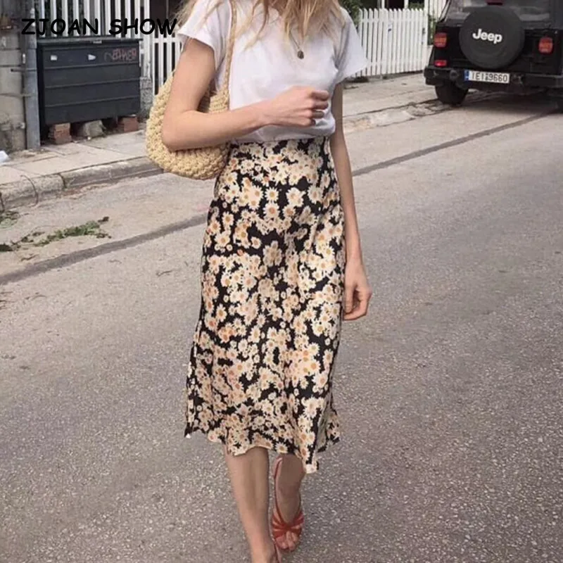 Retro High Waist Flower Leopard Print Satin Skirt like Silk Summer Women Side Zipper High Waist Mid Long A-line Skirts Femme
Retro High Waist Flower Leopard Print Satin Skirt like Silk Summer Women Side Zipper High Waist Mid Long A-line Skirts Femme