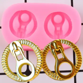3D Zipper Pulls Silicone Molds Cupcake Topper Fondant Cake Decorating Tools Jewelry Resin Clay Candy Chocolate Gumpaste Moulds