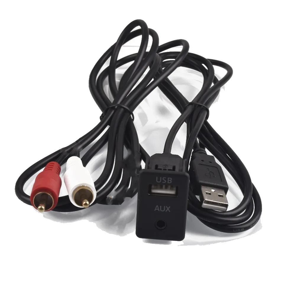 

Car 2 RCA AUX USB Male Dash 2RCA Adapter for Toyota for honda for bmw 3 5