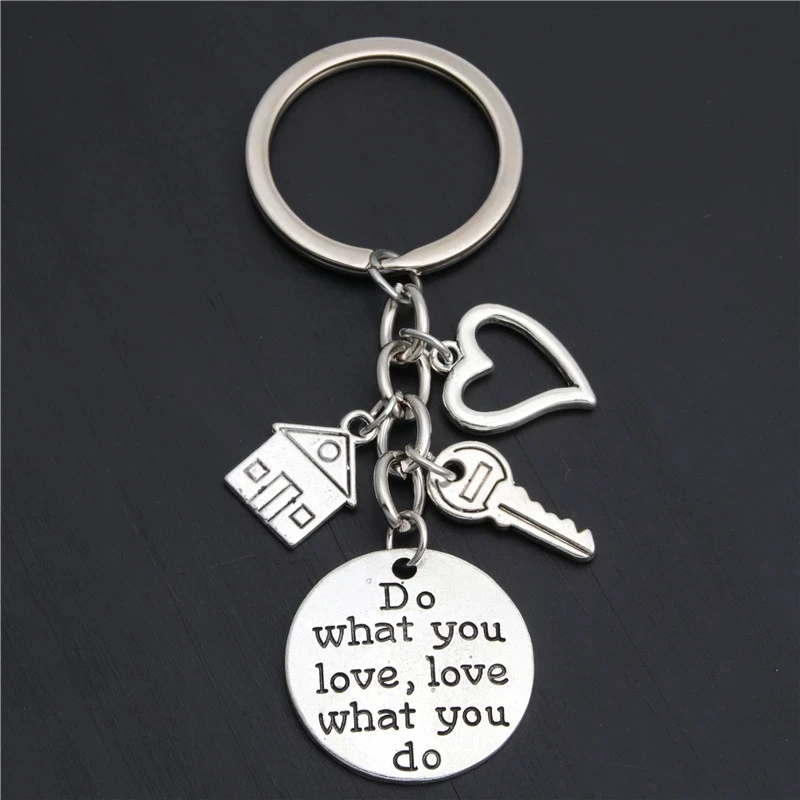Do What You Love Peach Heart Key House For Sale Diy Real Estate Agent Keychain | Украшения и аксессуары