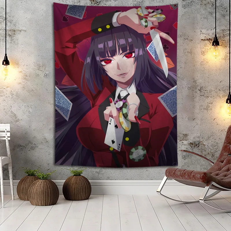Hot Sale Custom Anime Kakegurui Printed Tapestry Background Decorative Tapestry Various Sizes Wall Hanging Decor
Hot Sale Custom Anime Kakegurui Printed Tapestry Background Decorative Tapestry Various Sizes Wall Hanging Decor