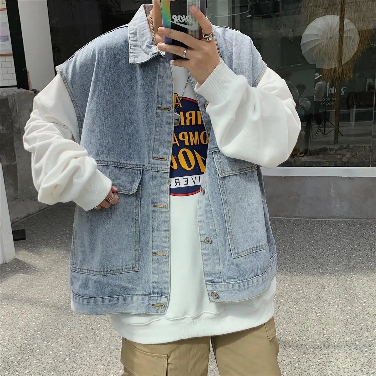 Ins tooling vest men's large autumn Korean vest loose waistcoat cantilevered trend sleeveless jeans jacket men's
Ins tooling vest men's large autumn Korean vest loose waistcoat cantilevered trend sleeveless jeans jacket men's