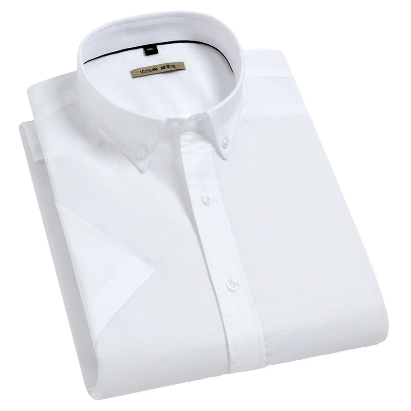 Men's Casual Short Sleeve Solid Oxford Shirts Pocketless Standard-fit Comfortable Soft 100% Cotton Button-down Thin White Shirt
Men's Casual Short Sleeve Solid Oxford Shirts Pocketless Standard-fit Comfortable Soft 100% Cotton Button-down Thin White Shirt