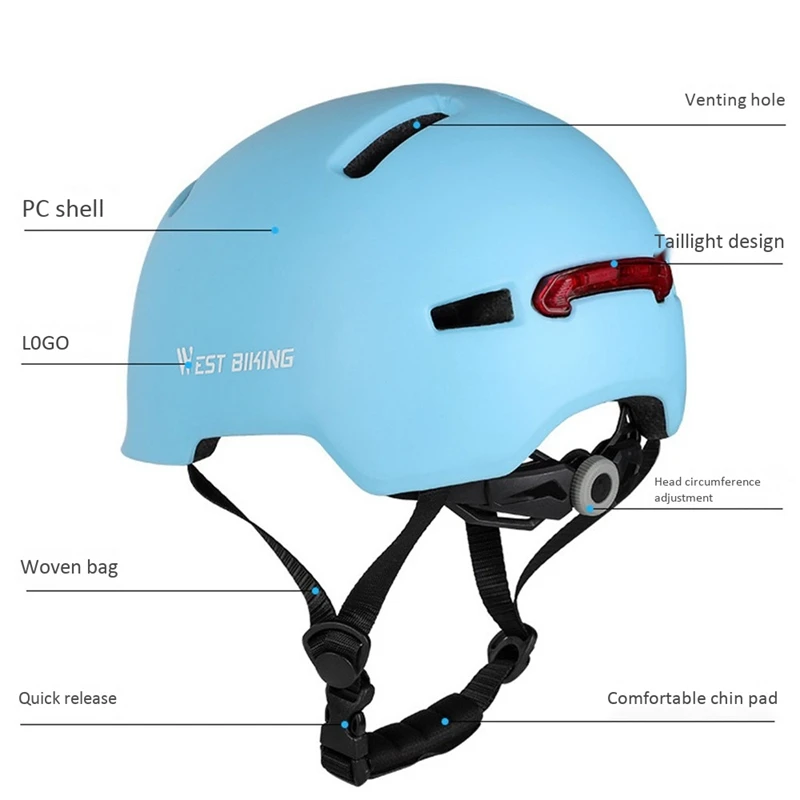 WEST BIKING Cycling Bicycle Helmet MTB Road Bikes Helmets Integrally-Mold LED Reflective EPS+PC Cycling Helmet Cap
WEST BIKING Cycling Bicycle Helmet MTB Road Bikes Helmets Integrally-Mold LED Reflective EPS+PC Cycling Helmet Cap