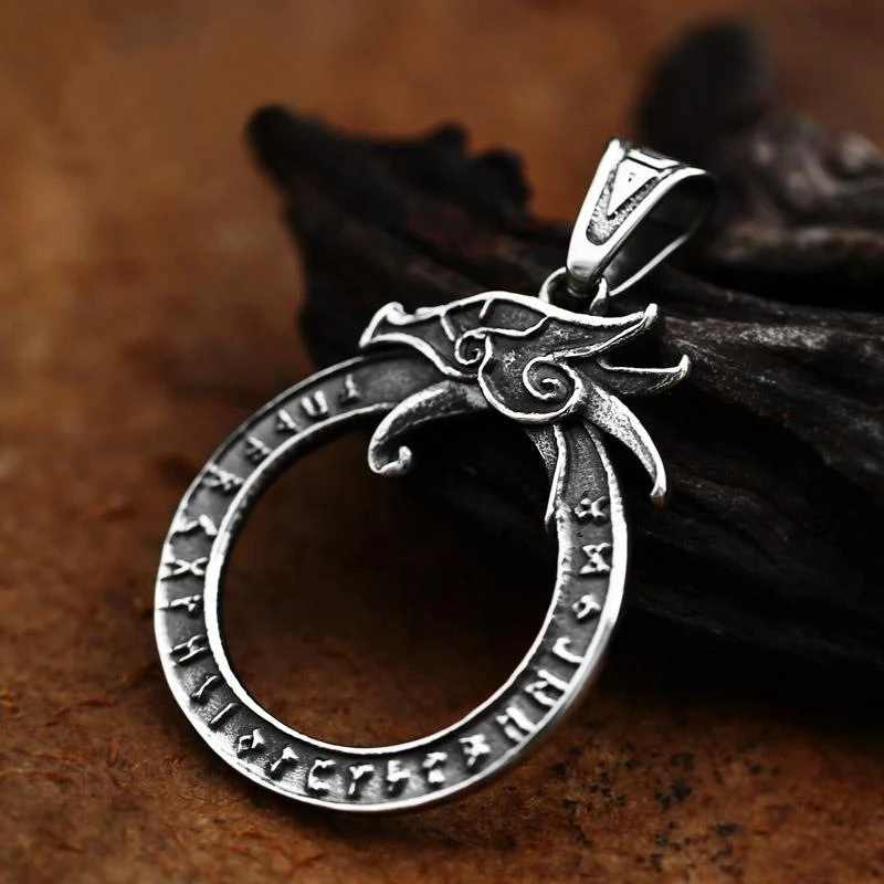 Vintage Mens 316L Stainless Steel Nordic Odin Viking Rune Pendant Necklace Dragon Greek Ouroboros Necklace Retro Amulet Jewelry
Vintage Mens 316L Stainless Steel Nordic Odin Viking Rune Pendant Necklace Dragon Greek Ouroboros Necklace Retro Amulet Jewelry
