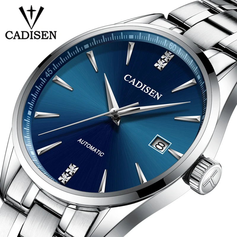 

Genuine Luxury CADISEN Brand Men Full Steel Automatic Mechanical Male Self-wind 50M Waterproof Cruve Surface Ultrathin Watch