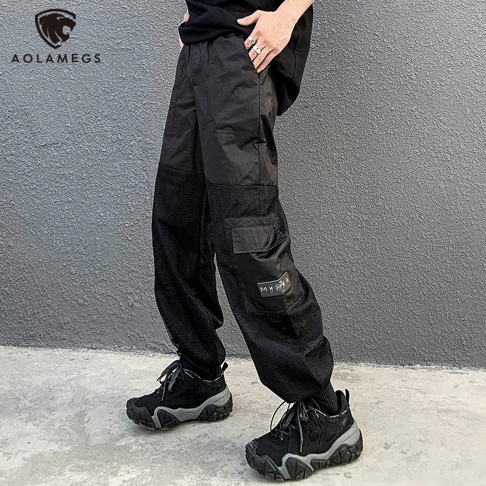 Aolamegs Sweatpants Men Mesh Patchwork Ribbon Pockets Cargo Pants Casual Loose Trousers High Street Punk Cool Hipster Streetwear
Aolamegs Sweatpants Men Mesh Patchwork Ribbon Pockets Cargo Pants Casual Loose Trousers High Street Punk Cool Hipster Streetwear