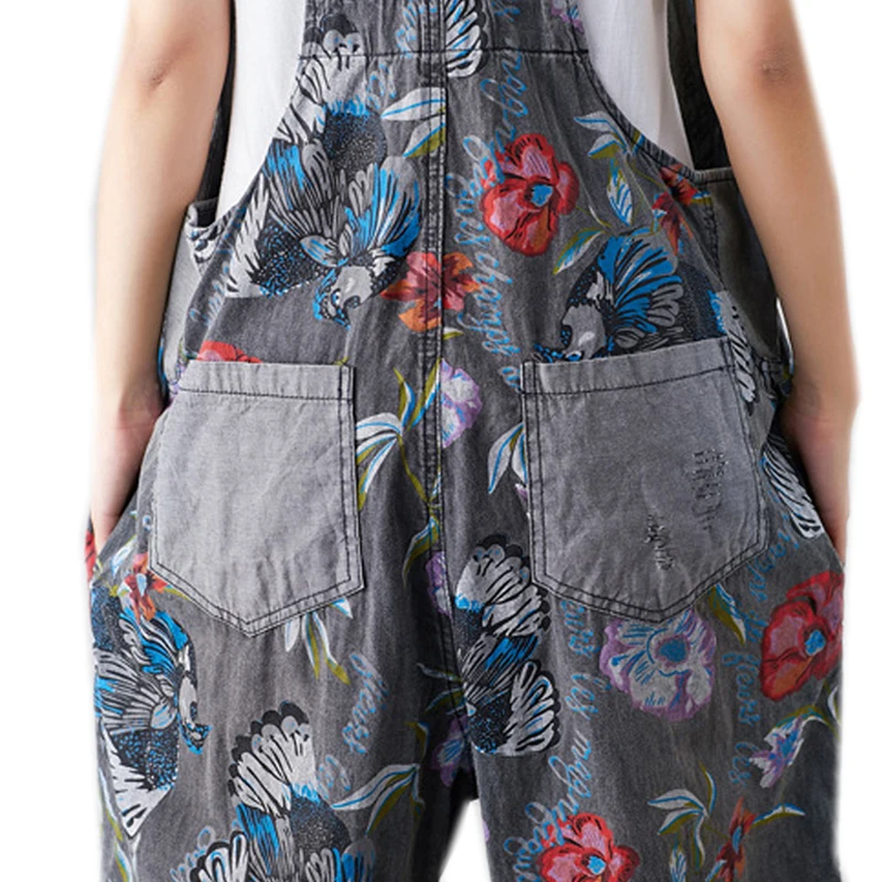 Womens Denim Suspenders Jumpsuit Dungarees Overalls Low Drop Crotch Loose Big Loose Print Vintage for Summer Spring A10011313
Womens Denim Suspenders Jumpsuit Dungarees Overalls Low Drop Crotch Loose Big Loose Print Vintage for Summer Spring A10011313