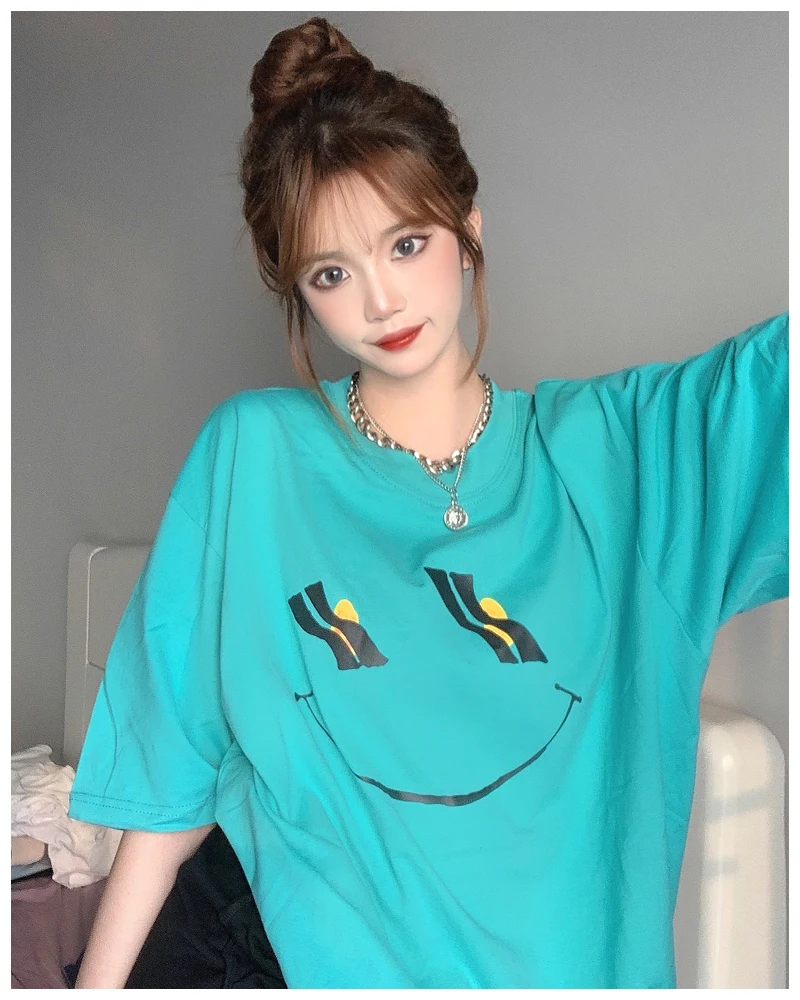 we11done 2021 new smiley sun printed top men's and women's cotton loose o-neck street style short-sleeved T-shirt
we11done 2021 new smiley sun printed top men's and women's cotton loose o-neck street style short-sleeved T-shirt
