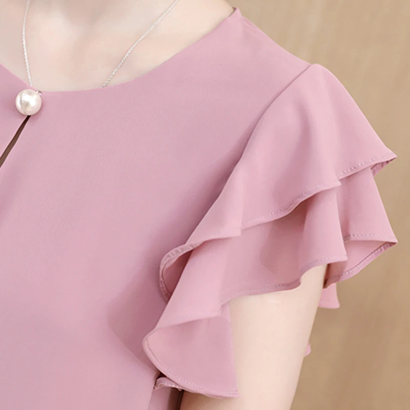 Shirts Women O-neck Ruffles Korean Style Solid All Match Womens Chiffon Slim Simple Elegant Daily Ladies Temperament Hot Sale 
Shirts Women O-neck Ruffles Korean Style Solid All Match Womens Chiffon Slim Simple Elegant Daily Ladies Temperament Hot Sale