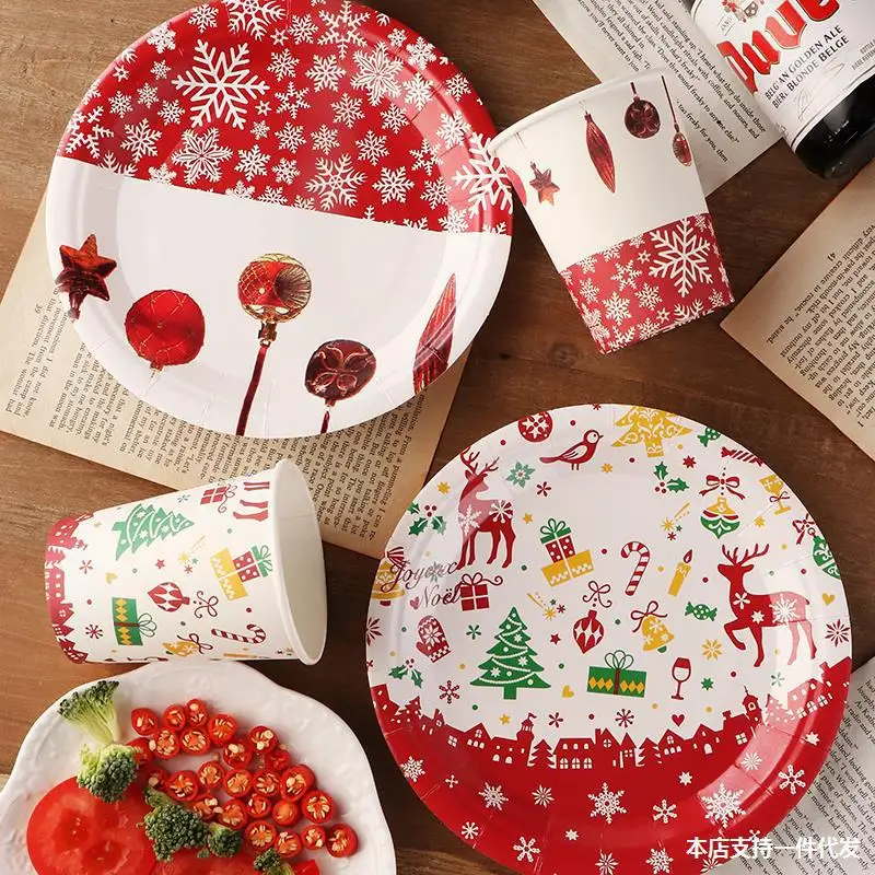 Disposable Tableware Thickened Christmas Tableware Party Paper Cup Paper Plate Snack Fruit Plate Disposable Plate Water Cup Set
Disposable Tableware Thickened Christmas Tableware Party Paper Cup Paper Plate Snack Fruit Plate Disposable Plate Water Cup Set