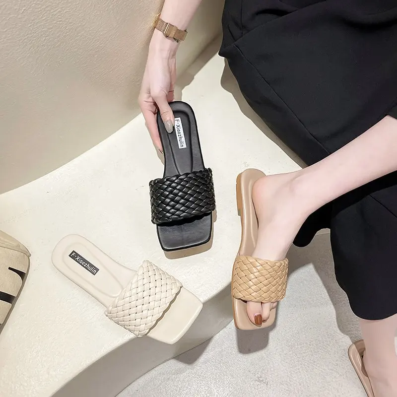 New Women Brand Summer Slides High Quality 2021 Weave Open Toe Flat Casual Slipper Leisure Sandal Female Beach Flip Flops
New Women Brand Summer Slides High Quality 2021 Weave Open Toe Flat Casual Slipper Leisure Sandal Female Beach Flip Flops