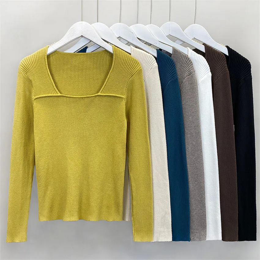 Womens Sweaters And Pullover French Style U-Neck Elegant Sweater Knitted Pullover Autumn Winter Undershirt Knitwear Jumper
Womens Sweaters And Pullover French Style U-Neck Elegant Sweater Knitted Pullover Autumn Winter Undershirt Knitwear Jumper