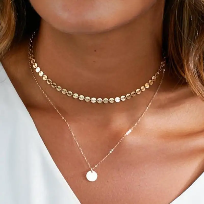 Sexy Gold Coin Layered Necklace Set For Women Dainty Double Chain Choker Necklace Disc Pendant Charm Statement Necklaces Gift
Sexy Gold Coin Layered Necklace Set For Women Dainty Double Chain Choker Necklace Disc Pendant Charm Statement Necklaces Gift