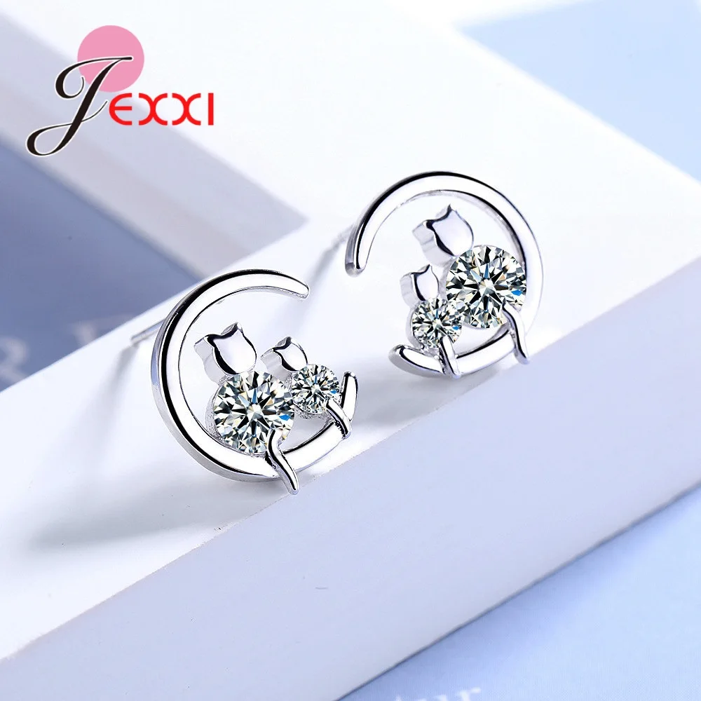 Cat Stud Earrings for Kids Little Girls Children S925 Sterling Silver Clear Zircon Crystal Party Accessories Daily Jewelry
Cat Stud Earrings for Kids Little Girls Children S925 Sterling Silver Clear Zircon Crystal Party Accessories Daily Jewelry