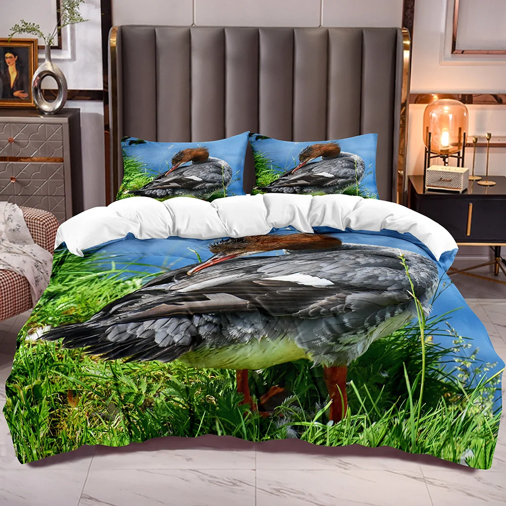 Farmhouse Style Bedding Cover Sets with Duck Print Zipper Closure Corner Ties Duvet Comforter Cover 
Farmhouse Style Bedding Cover Sets with Duck Print Zipper Closure Corner Ties Duvet Comforter Cover