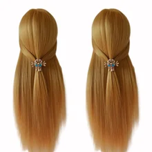 100% High Temperature Fiber Blonde Hair Mannequin Head Training Head For Braid Hairdressing Manikin Doll Head With Clamp