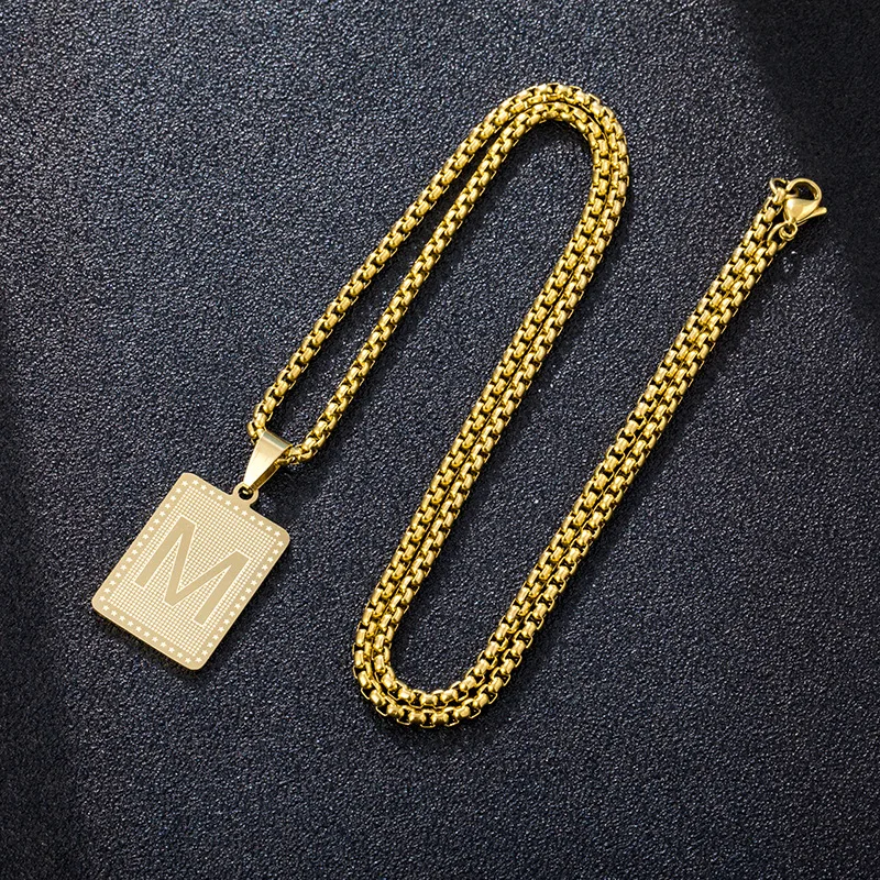 Hip Hop Square Letter Pendant Necklace Stainless Steel Fashion Luxury Couple Men&Women High Quality Necklace Gift Jewelry
Hip Hop Square Letter Pendant Necklace Stainless Steel Fashion Luxury Couple Men&Women High Quality Necklace Gift Jewelry