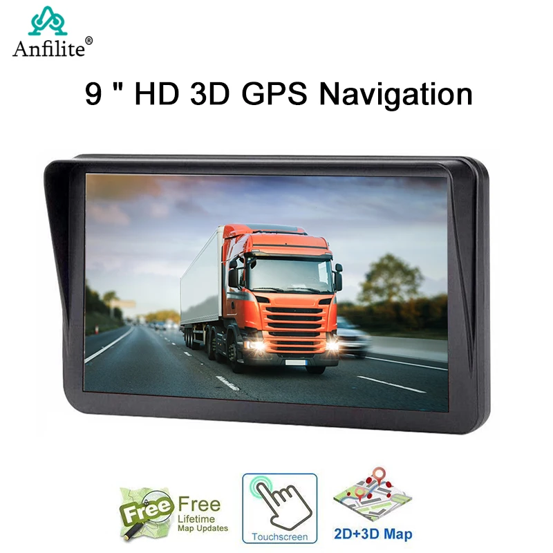 

Anfilite 9 Inch HD Vehicle Bluetooth GPS Truck Car GPS Navigator 256MB+8GB AVIN Support Rearview Camera Navitel free EU map