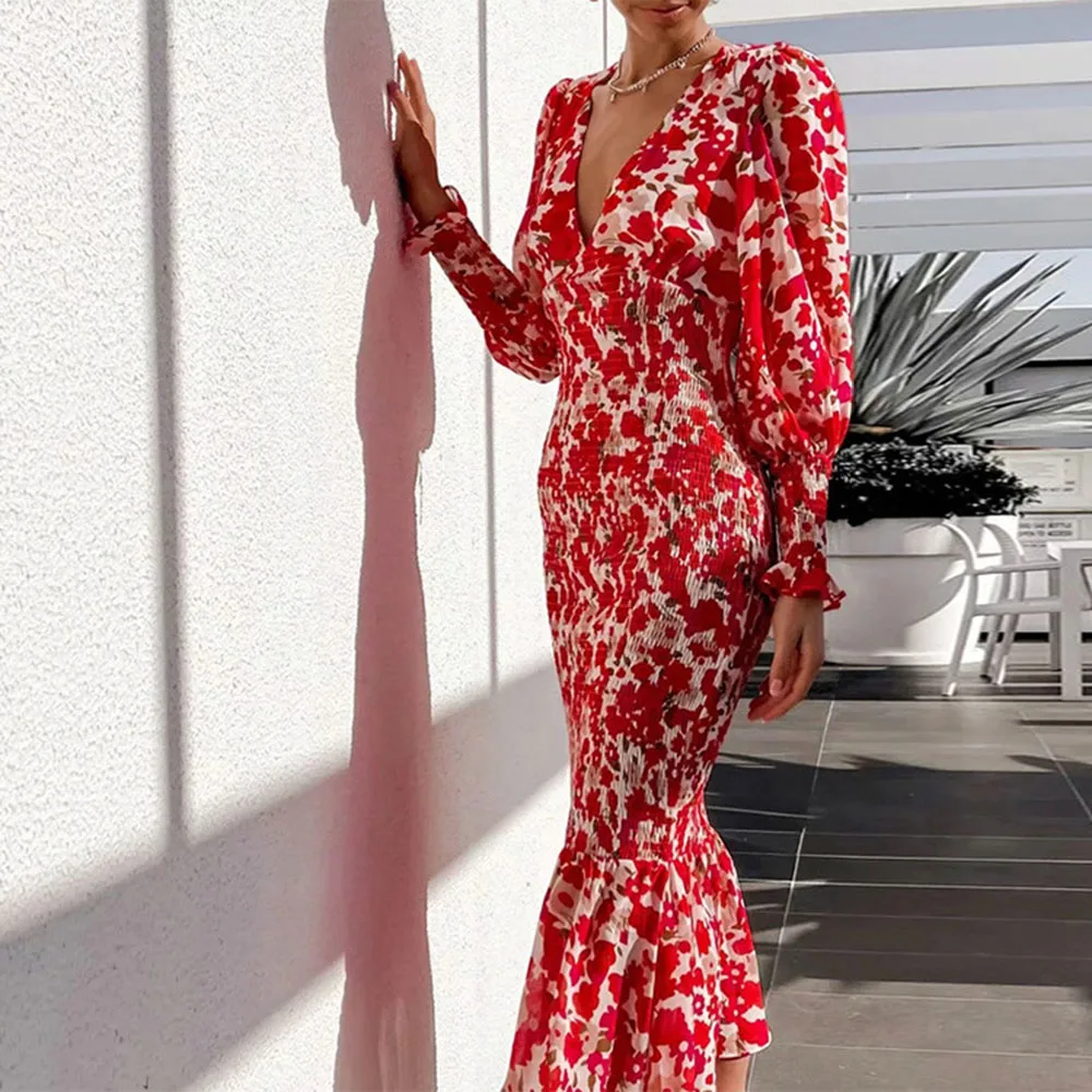 2021 Fashion Women Dress V-neck Printing High Waist Long Sleeve Mermaid Pullover Autumn New Simplicity Casual Western Style
2021 Fashion Women Dress V-neck Printing High Waist Long Sleeve Mermaid Pullover Autumn New Simplicity Casual Western Style