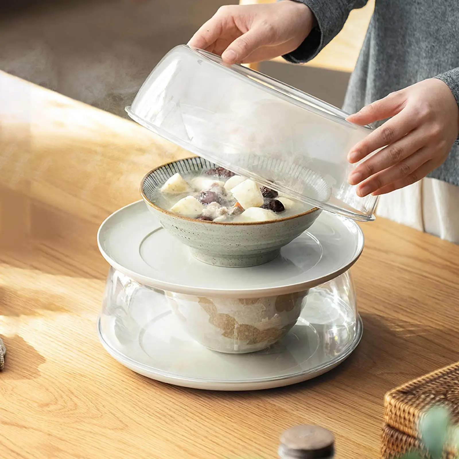 Stackable Food Cover Heat Preservation Dish Cover Transparent Anti-Cross Durable Multi-Functional Food Storage Cover
Stackable Food Cover Heat Preservation Dish Cover Transparent Anti-Cross Durable Multi-Functional Food Storage Cover