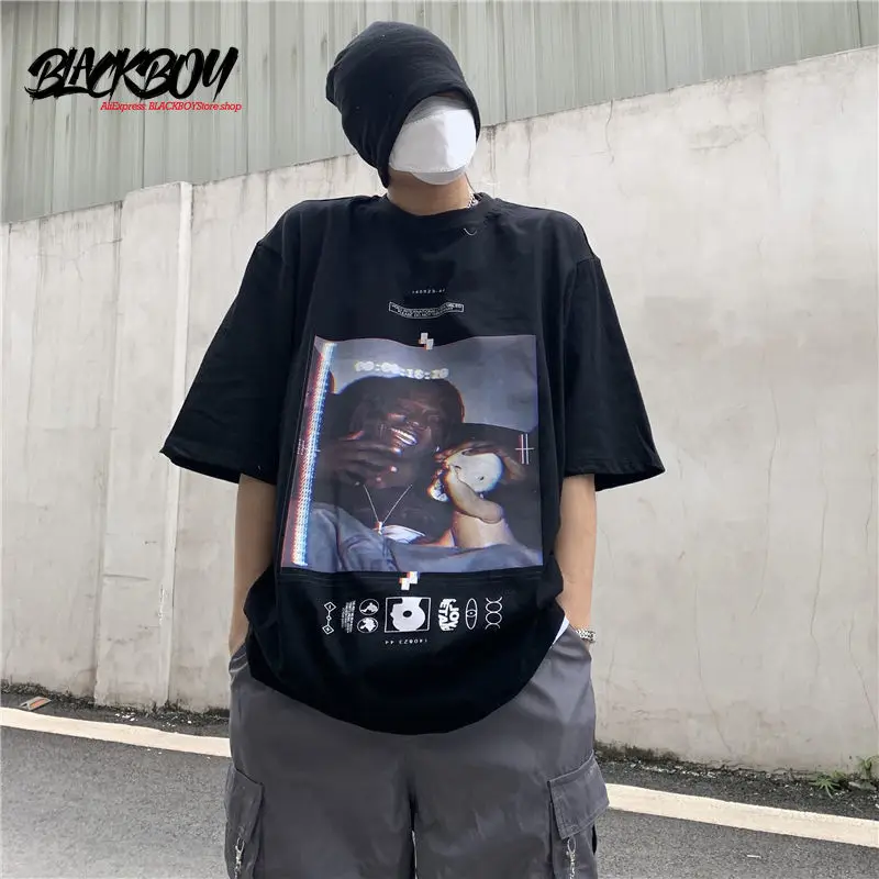 BLACKBOY Loose High Street European and American Trend Short Sleeve T-shirt Men's Versatile Half Sleeve Printed Clothing Hara
BLACKBOY Loose High Street European and American Trend Short Sleeve T-shirt Men's Versatile Half Sleeve Printed Clothing Hara