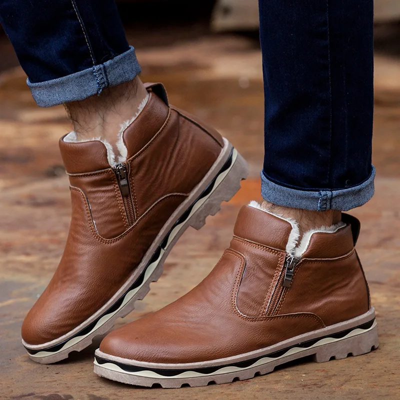 2021 Winter New British Style Men's Boots Round Toe Slip-on Plush Thickening Shallow Concise Flat Outdoor Boots Comfortable
2021 Winter New British Style Men's Boots Round Toe Slip-on Plush Thickening Shallow Concise Flat Outdoor Boots Comfortable
