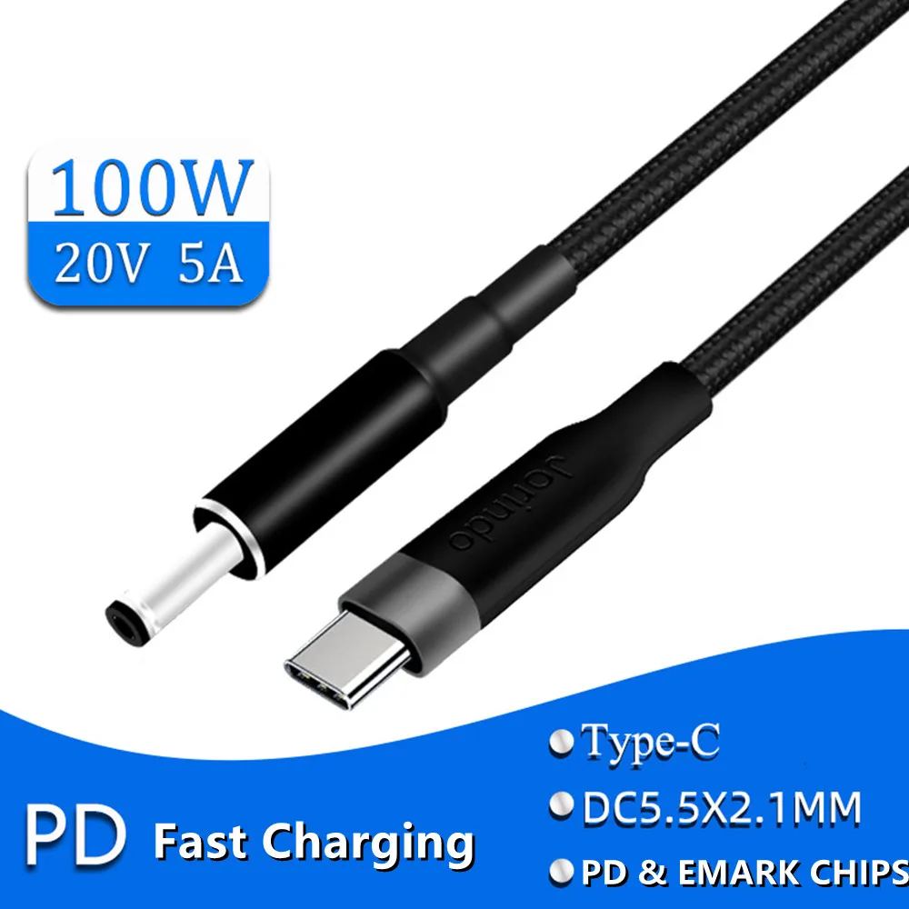 100W PD & EMARK Chips USB Type C Male Input to DC 5.5 x 2.1mm Male Power Charging Cable 5521
100W PD & EMARK Chips USB Type C Male Input to DC 5.5 x 2.1mm Male Power Charging Cable 5521