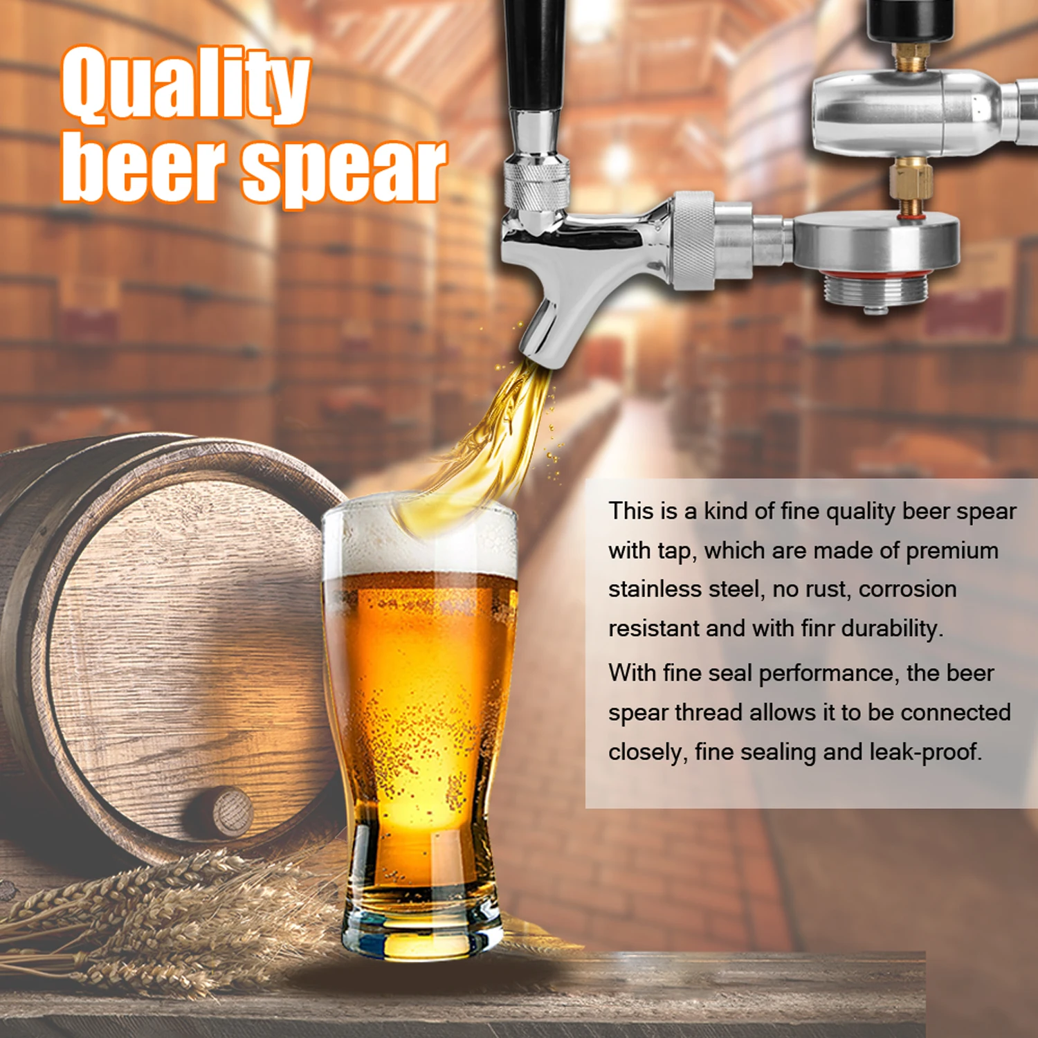 Stainless Steel Mini Beer Spear with Adjustable Tap with CO2 Injector for 2L 3.6L 5L Beer Growler Keg
Stainless Steel Mini Beer Spear with Adjustable Tap with CO2 Injector for 2L 3.6L 5L Beer Growler Keg