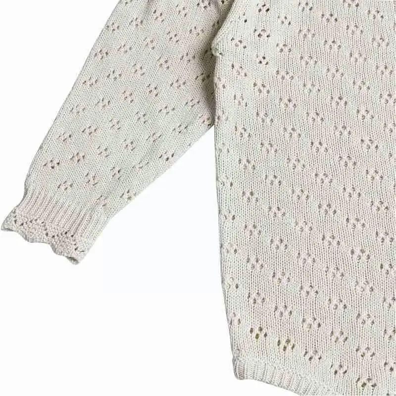 Vintage Style Baby Hollow Lace Cotton Knitted One-piece Romper Collar Long Sweater Baby Half High Clothes Sleeve P1F3
Vintage Style Baby Hollow Lace Cotton Knitted One-piece Romper Collar Long Sweater Baby Half High Clothes Sleeve P1F3