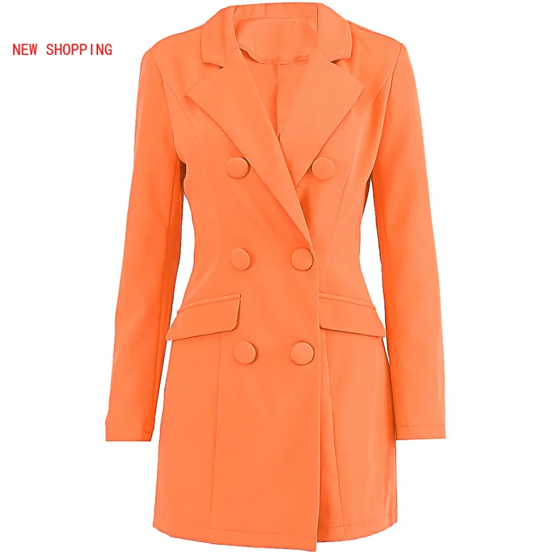 Autumn Office Ladies Elegant Double-breasted Notched New Orange Blazer Jacket Solid Long Sleeve Casual Outerwear Coat Slim-fit
Autumn Office Ladies Elegant Double-breasted Notched New Orange Blazer Jacket Solid Long Sleeve Casual Outerwear Coat Slim-fit