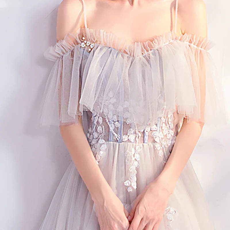 Evening Dresses Illusion A-Line Off The Shoulder Sequined Beading Lace Tulle Court Train Spaghetti Straps Lady Formal Gown TS736 
Evening Dresses Illusion A-Line Off The Shoulder Sequined Beading Lace Tulle Court Train Spaghetti Straps Lady Formal Gown TS736