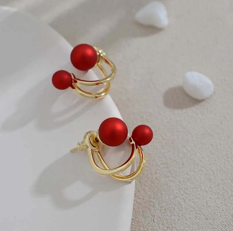 Fashion Simple Red White Pearl Bead Stud Earrings For Women Gold Metal New Wedding Party Jewelry Earrings
Fashion Simple Red White Pearl Bead Stud Earrings For Women Gold Metal New Wedding Party Jewelry Earrings