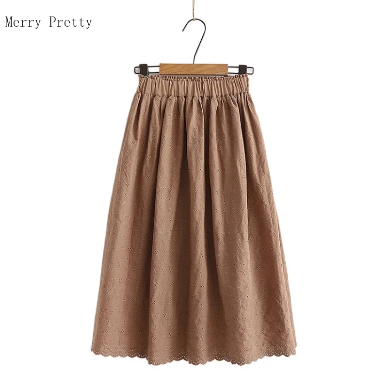 Cotton And Linen Floral Embroidery Casual Women Skirts 2021 Summer Vintage High Waist Korean Fashion Ladies Knee Length Bottom 
Cotton And Linen Floral Embroidery Casual Women Skirts 2021 Summer Vintage High Waist Korean Fashion Ladies Knee Length Bottom