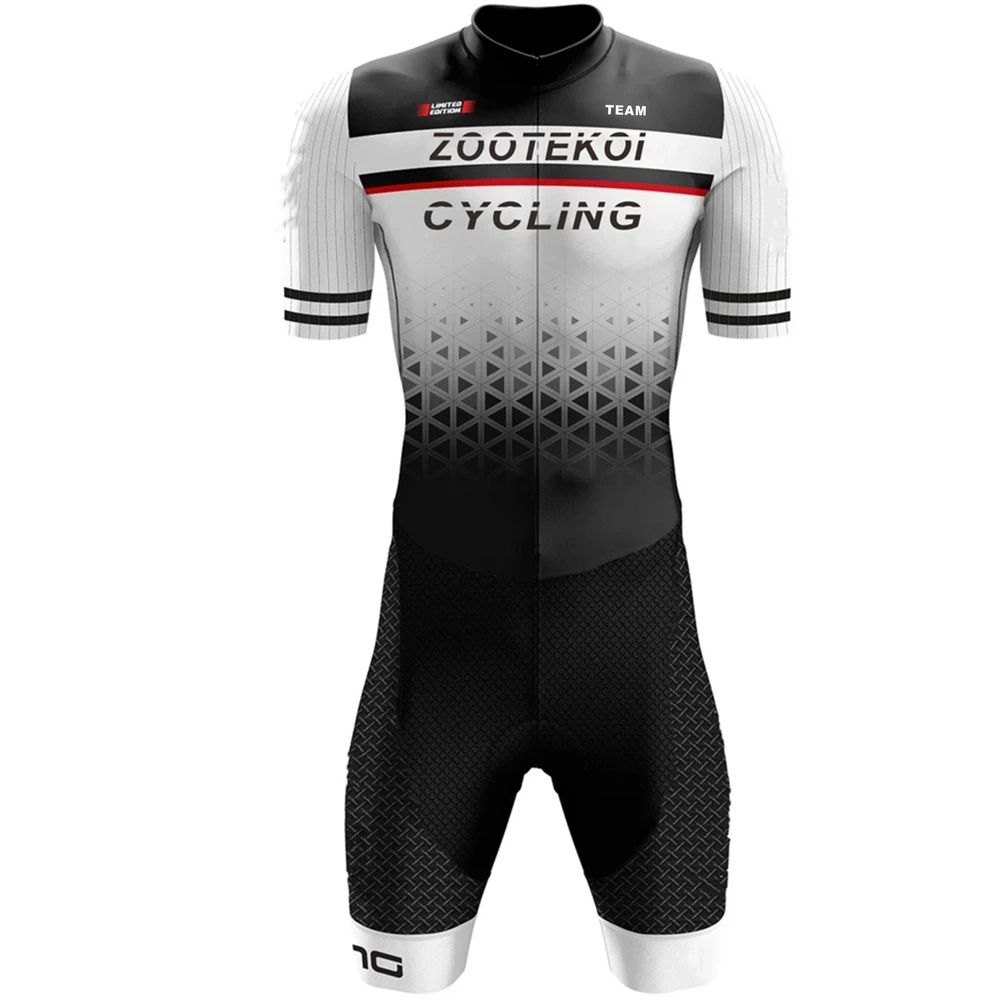 

ZOOTEKOI triathlon team ropa ciclismo hombre summer short-sleeved cycling skin suit high-quality cycling MTB Lycra tights suit