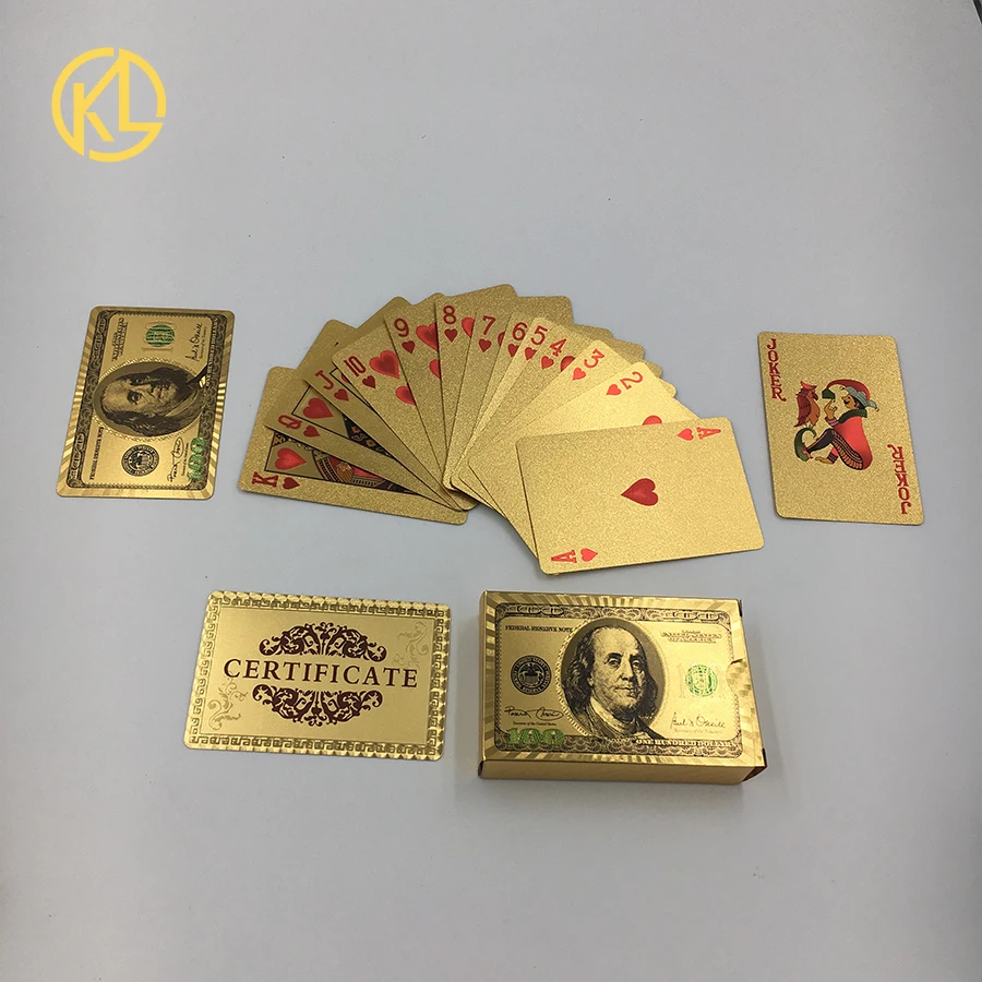 Unique design 24K gold silver plated mosaic USD Dollar Dubai design playing cards poker with certificate for gifts game palying
Unique design 24K gold silver plated mosaic USD Dollar Dubai design playing cards poker with certificate for gifts game palying