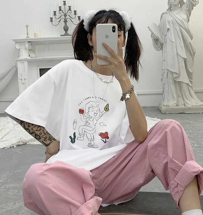 Fashionshow-JF Today Its a Great Day White Tees Women Tops Korean Fun Simple BF Style Round Neck Tee Cotton Top
Fashionshow-JF Today Its a Great Day White Tees Women Tops Korean Fun Simple BF Style Round Neck Tee Cotton Top