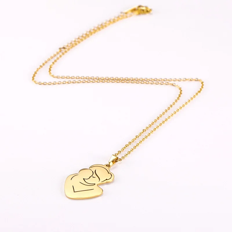 Mother Kissing Baby Thanksgiving Mother's Day Family Golden Slivery Stainless Steel Pendant Necklace Women Trendy Jewerly Gifts
Mother Kissing Baby Thanksgiving Mother's Day Family Golden Slivery Stainless Steel Pendant Necklace Women Trendy Jewerly Gifts