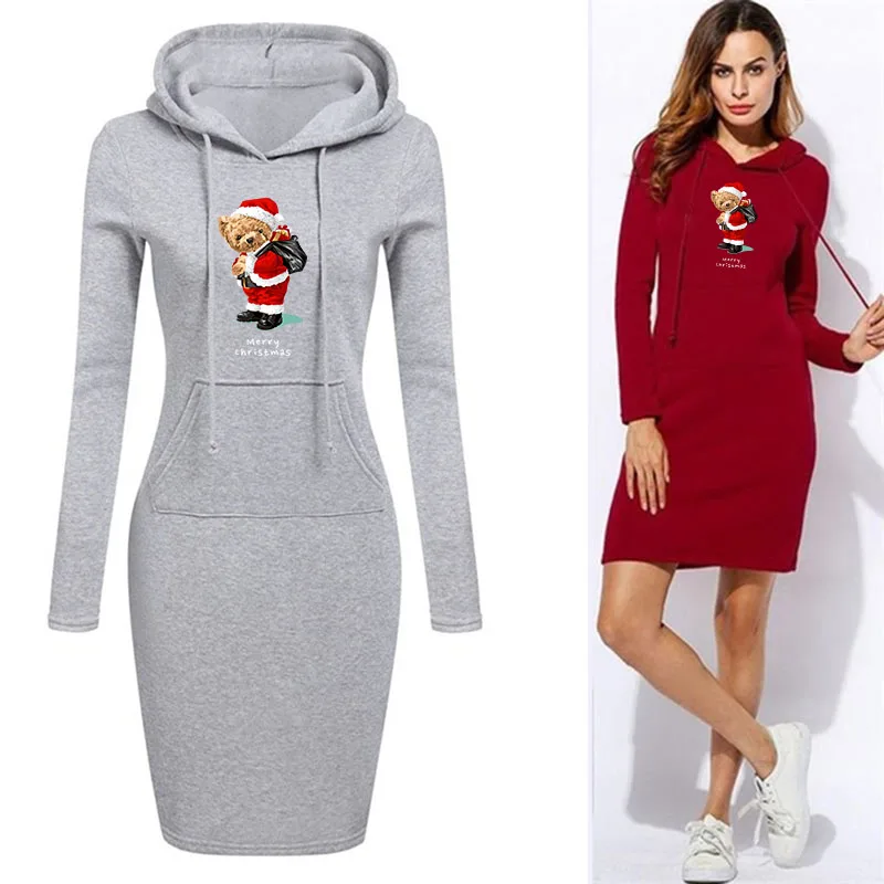 Fashion Sweatshirt Dresses for Women Pocket Hooded Casual Dress Solid Color Long Sleeve Mini Dress
Fashion Sweatshirt Dresses for Women Pocket Hooded Casual Dress Solid Color Long Sleeve Mini Dress