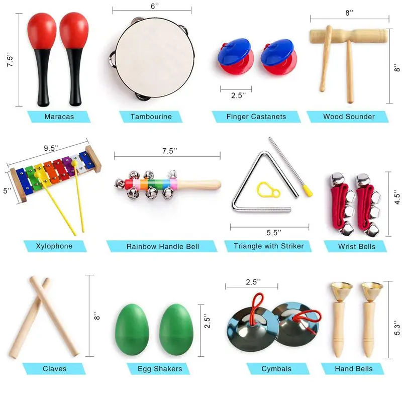Музыкальные инструменты для малышей с сумкой переноски набор музыкальных
