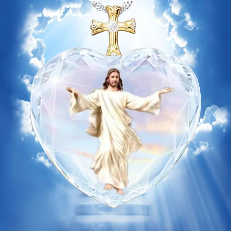 Jesus Heart Crystal Necklace Crystal Necklace Fashion Jewelry Heart Necklace Accessories for Women Aesthetic Personalized Gift
Jesus Heart Crystal Necklace Crystal Necklace Fashion Jewelry Heart Necklace Accessories for Women Aesthetic Personalized Gift