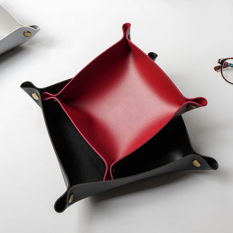 Creative PU Leather Valet Trinket Folding Tray Collapsible Phone Key Wallet Coin Desktop Storage Sundries Box Bins Accessories
Creative PU Leather Valet Trinket Folding Tray Collapsible Phone Key Wallet Coin Desktop Storage Sundries Box Bins Accessories