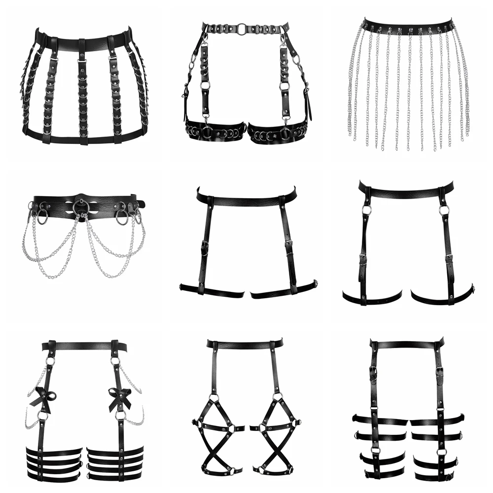 Low Price Women Gothic PU Leather Garter Belt Underwear Chain Body Harness Fetish Sexy Lingerie Cage Bra Body Cage Rave Wear
Low Price Women Gothic PU Leather Garter Belt Underwear Chain Body Harness Fetish Sexy Lingerie Cage Bra Body Cage Rave Wear